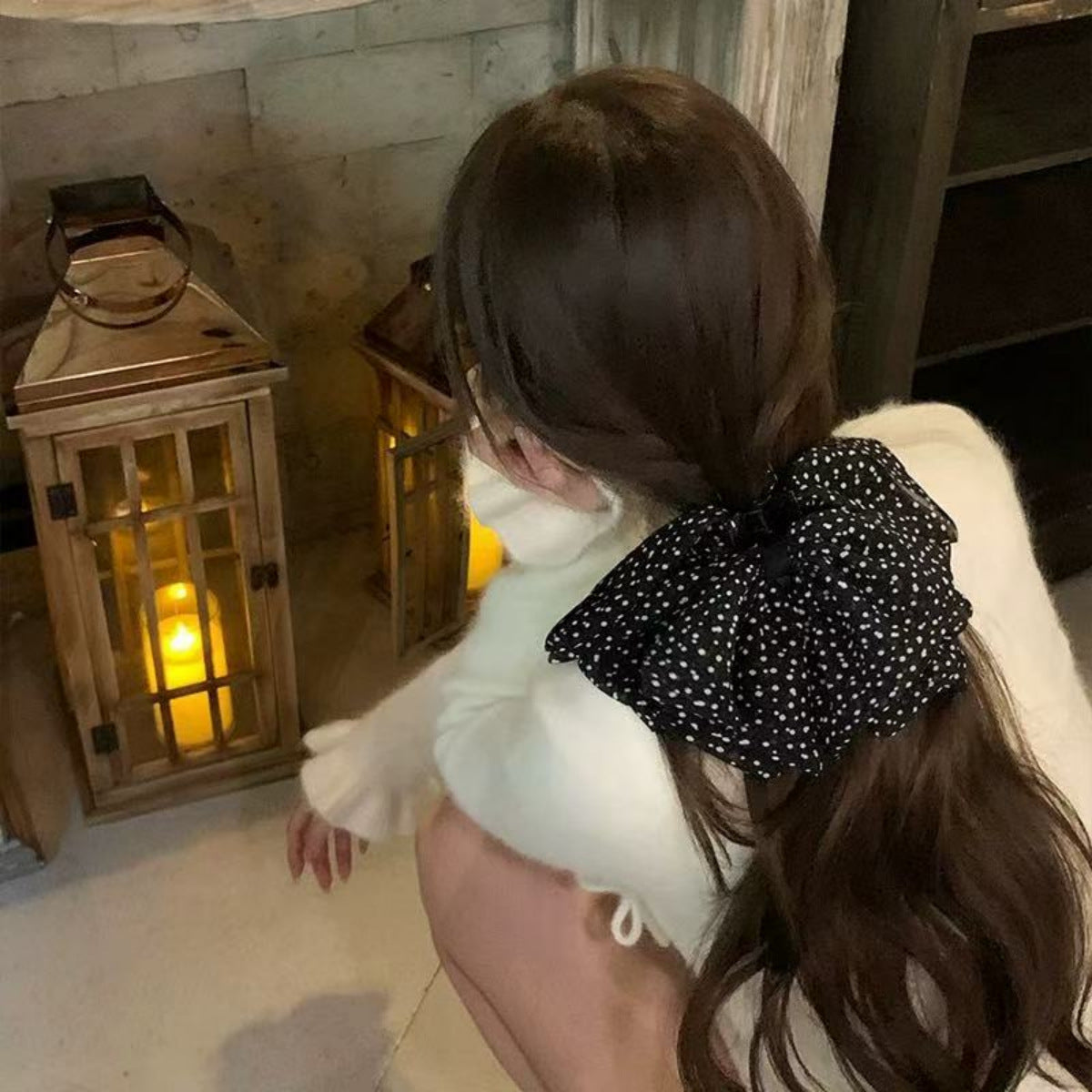 Vintage Polka Dot Bow Hair Claw