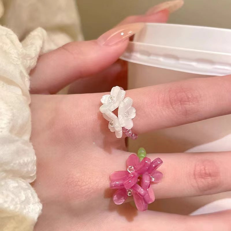 Violet Flower Stackable Ring