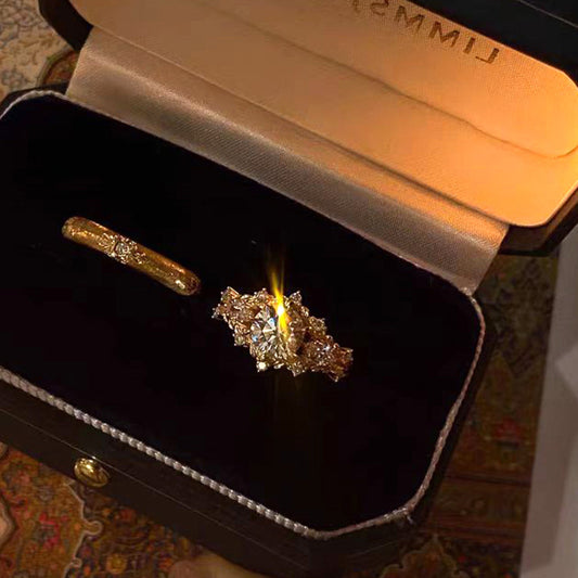 Timeless Fortune — Vintage Pigeon Egg Full-Crystal Ring