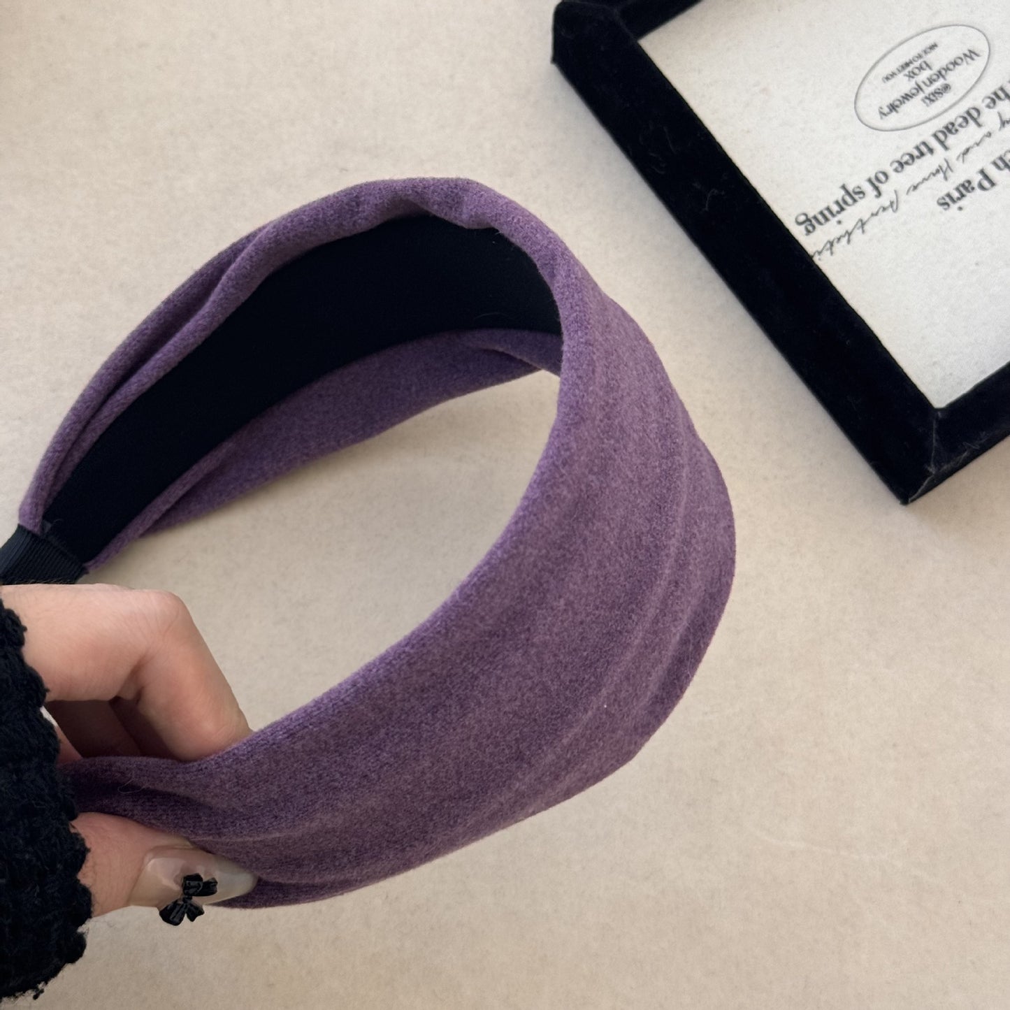 Purple Velvet Wide Knit Headband