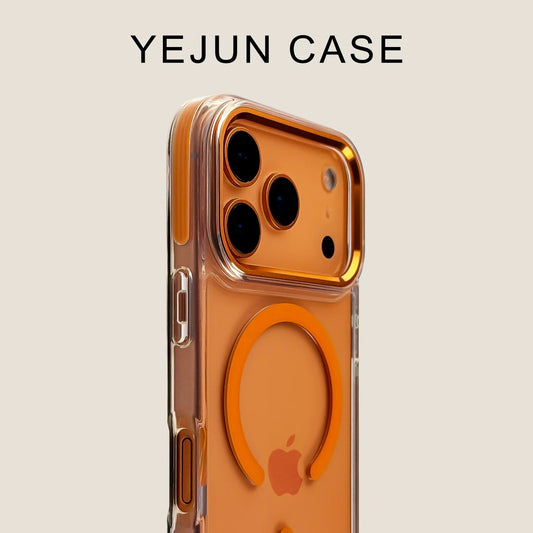 Vibrant Orange Crystal Clear MagSafe Case