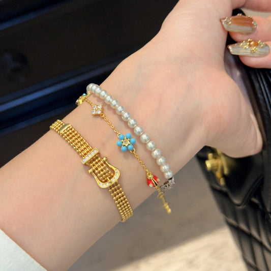 Colorful Flower Ladybug Jewelry Set