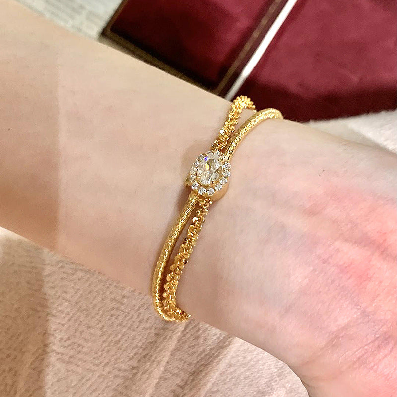 Golden Melody — Gold Wire Wrap Soft Bangle Bracelet