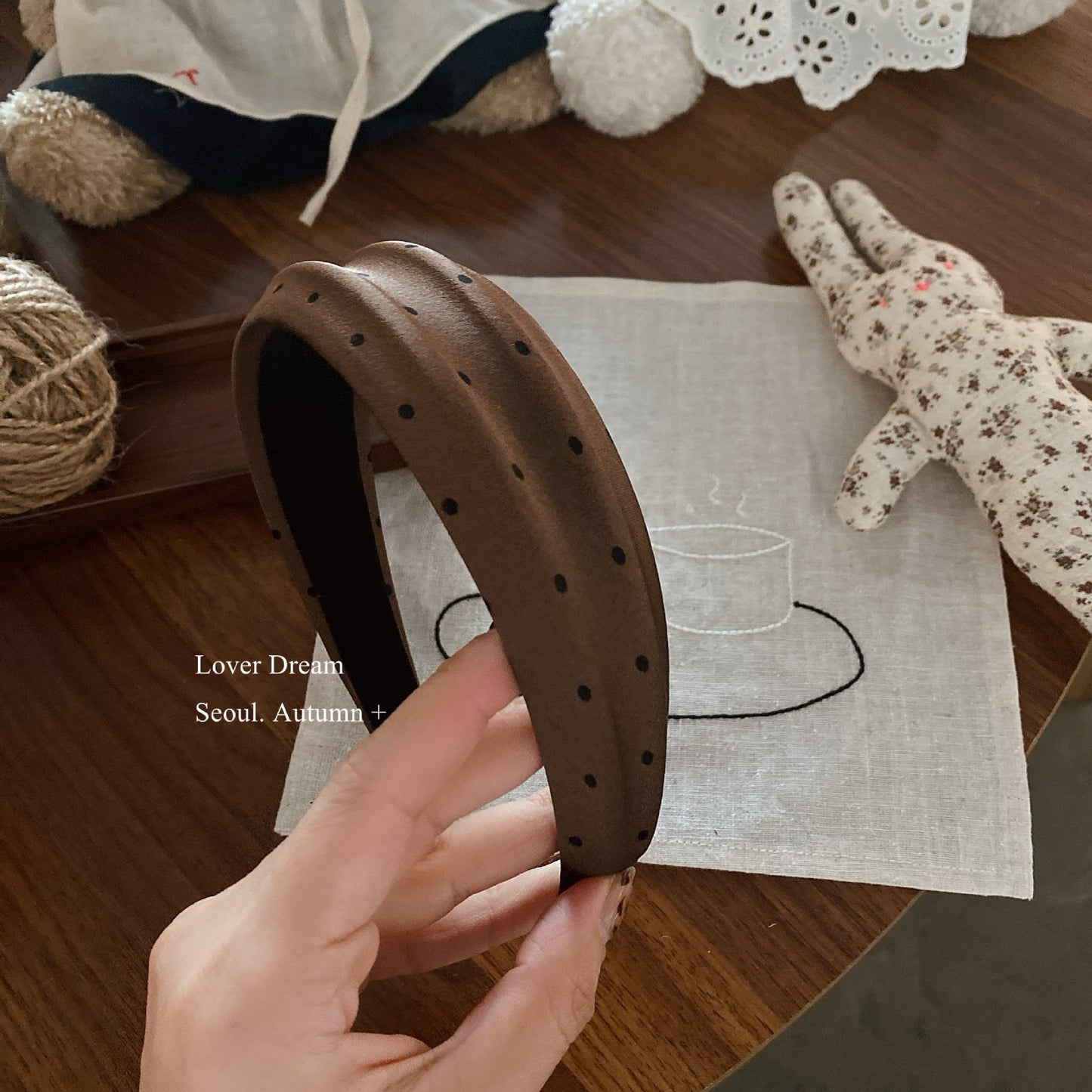 Brown Floral Plaid Headband