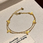 Golden Whispers – Double Layer Butterfly Bracelet