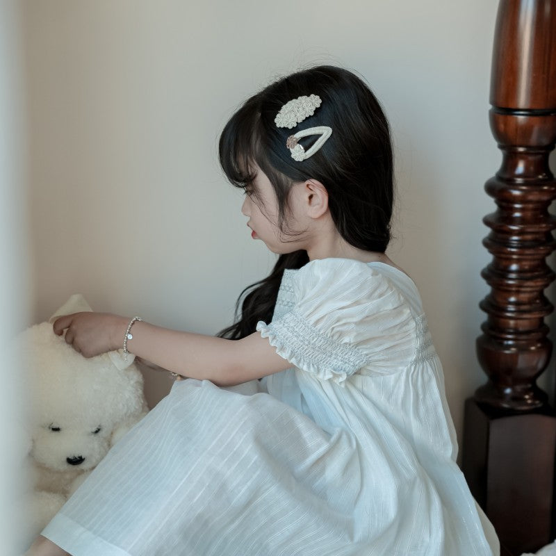 Milk Tea Lace Baby Hair Clip Set