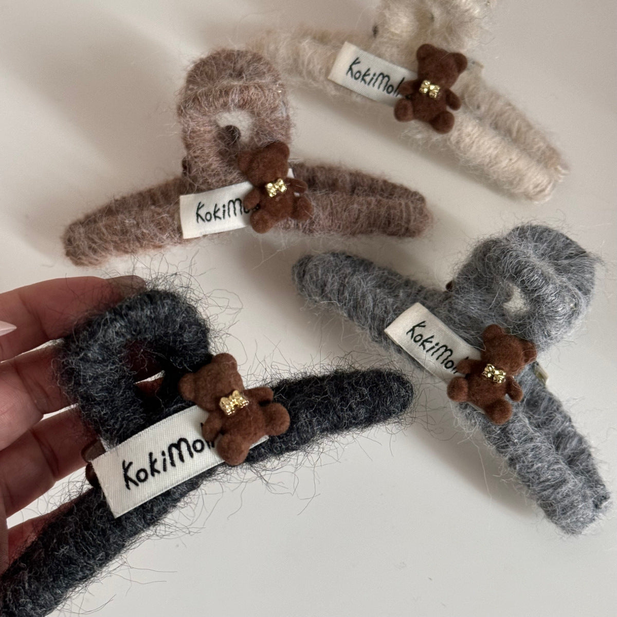 Autumn Winter Plush Bear Hair Claw