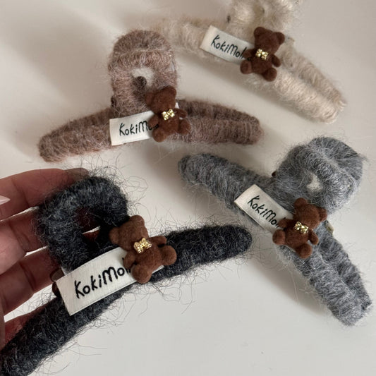 Autumn Winter Plush Bear Hair Claw