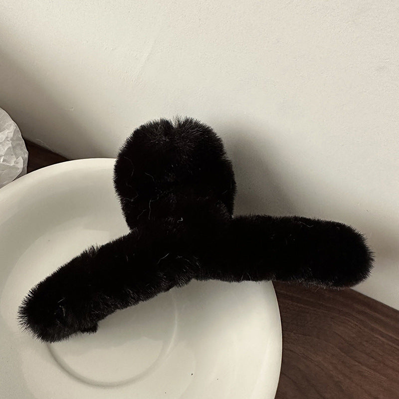 Autumn Winter Plush Wrapped Hair Claw