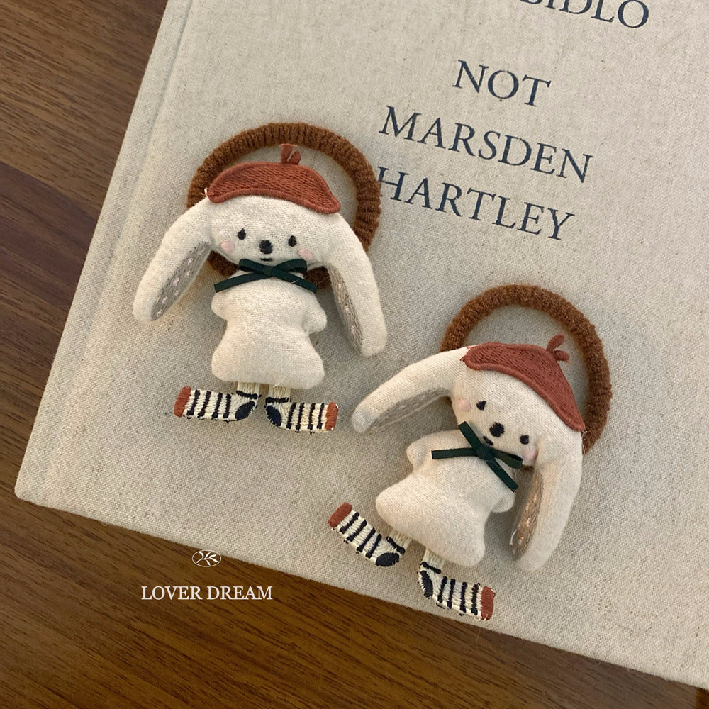 Brown Bear Bow Hair Tie