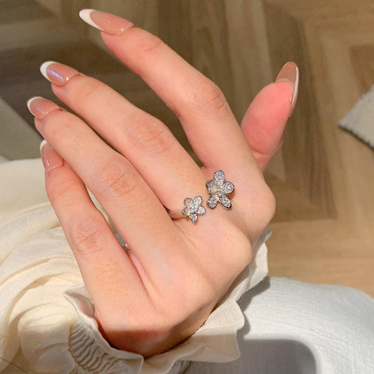 Pavé Twin Flower Jewelry Set