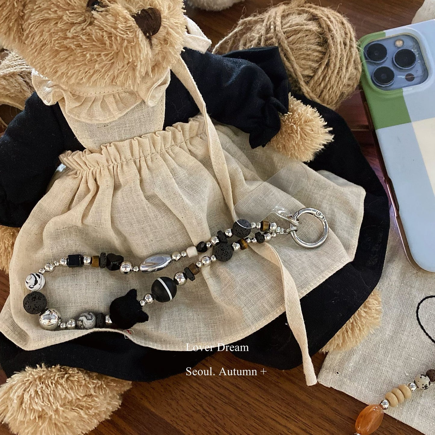 Mallard Stone Bead Phone Strap