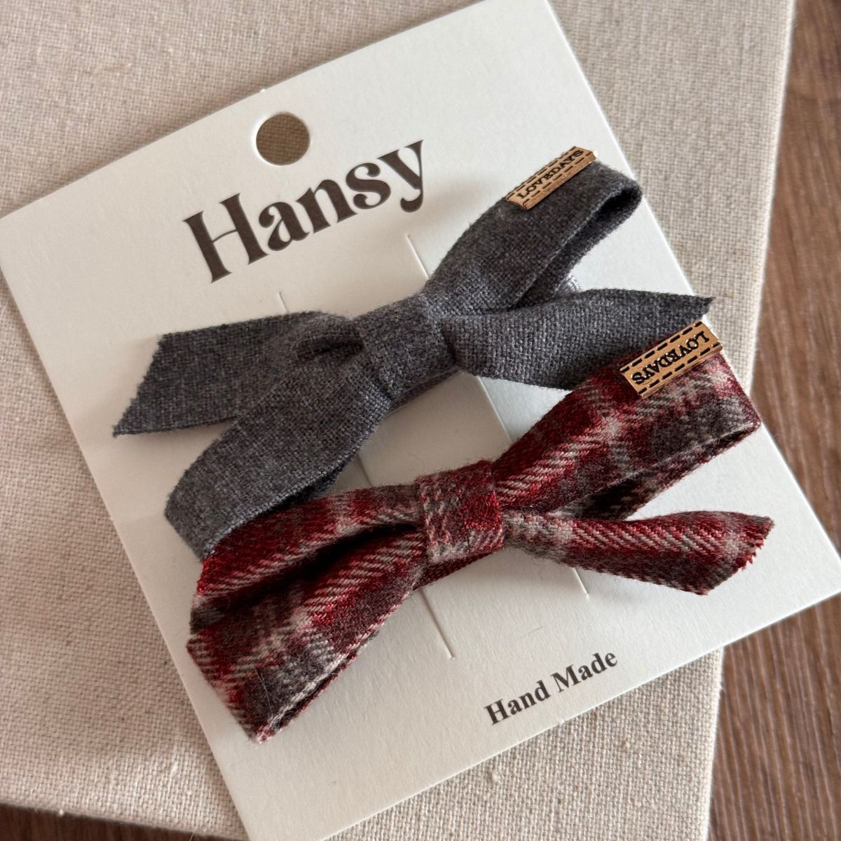 Red Plaid Star Bow Hair Clip