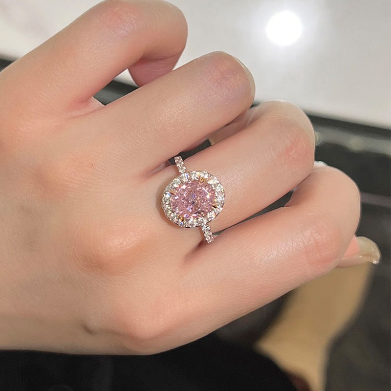 Blush Dove — Vintage Pigeon Egg Pink Diamond Ring