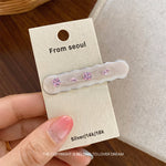 Pink Rhinestone Geometric Hair Clip