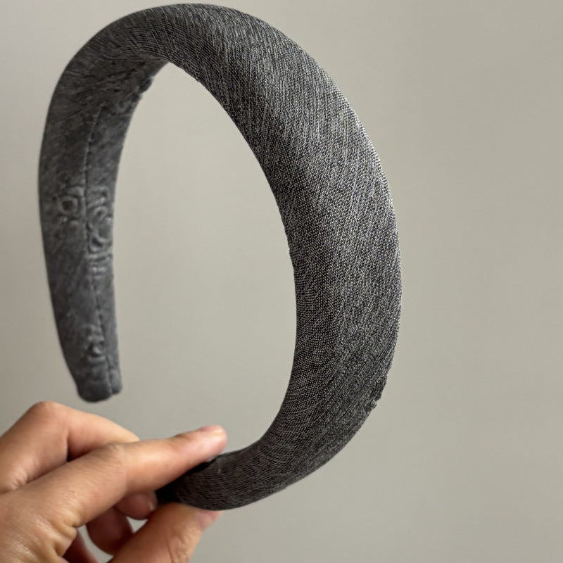 Embossed Floral Pearl Hair Scrunchie