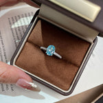 Blue Serenade — S925 Silver Aquamarine Oval Zircon Ring