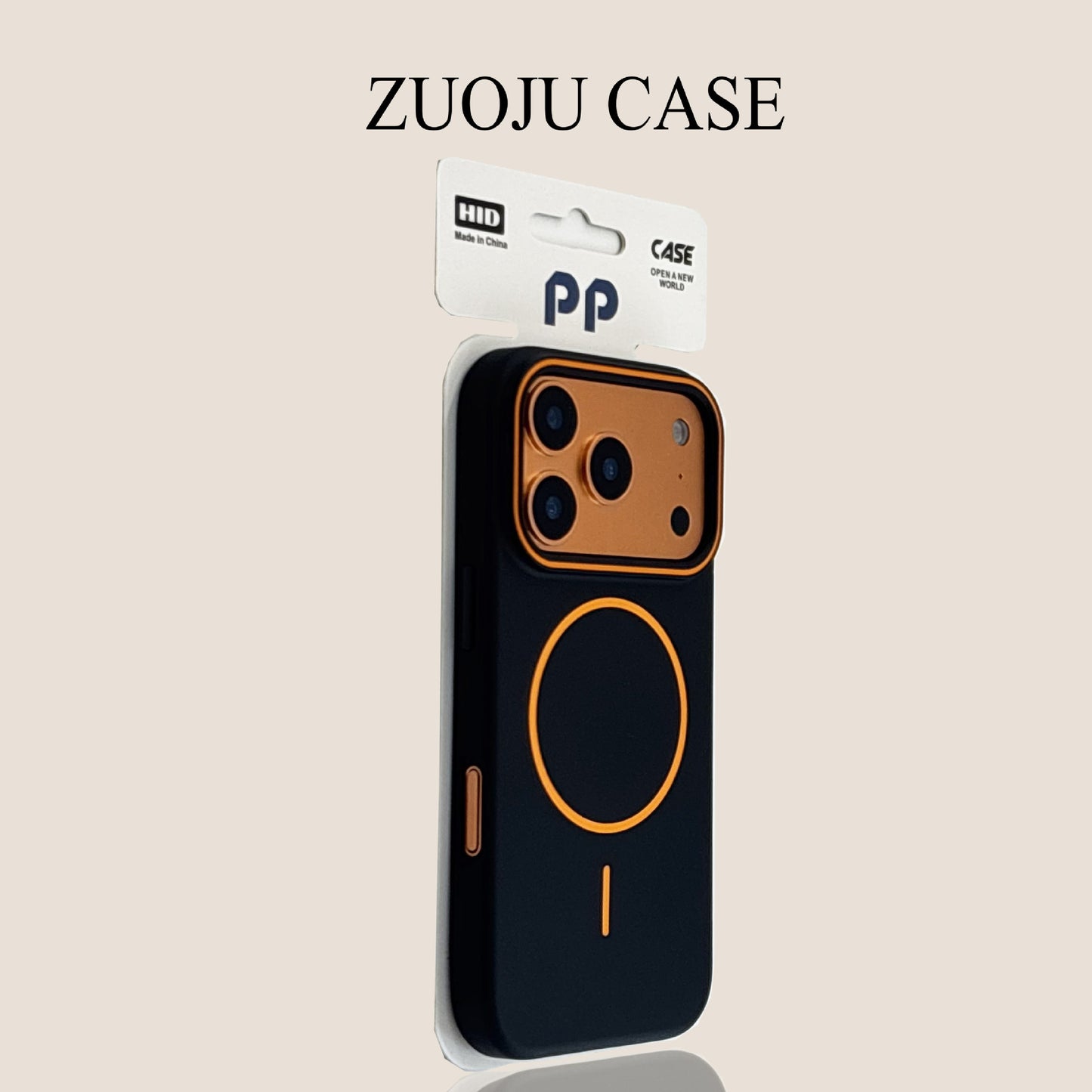 Orange Accent Magnetic Color-Block iPhone Case