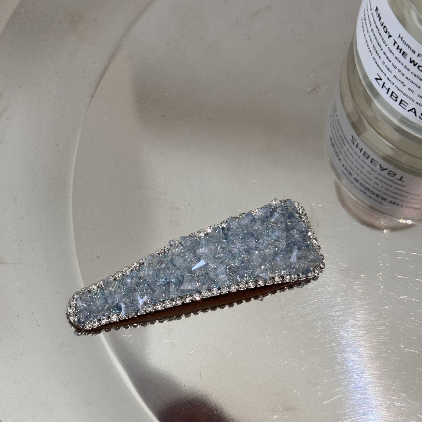 Blue Crystal Bow Hair Clip