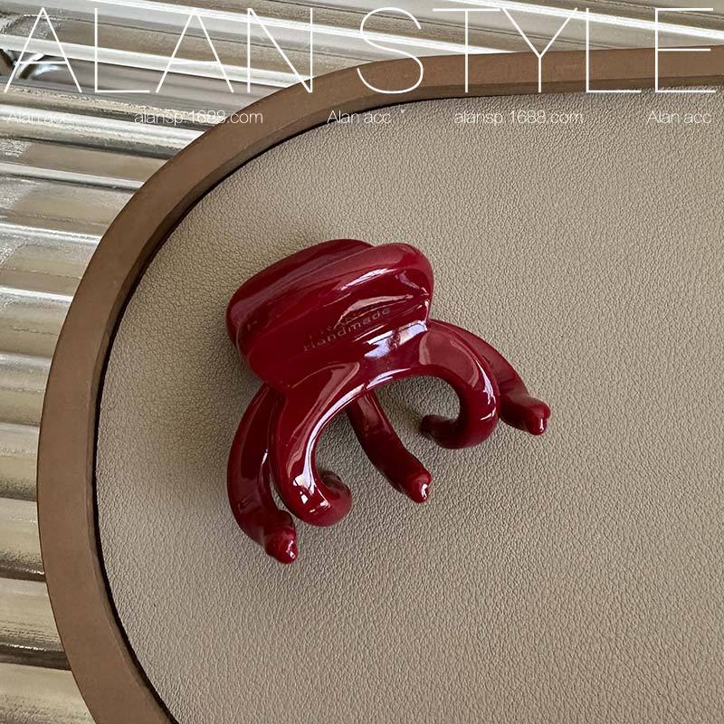 Thick 4mm Red Hair Clip