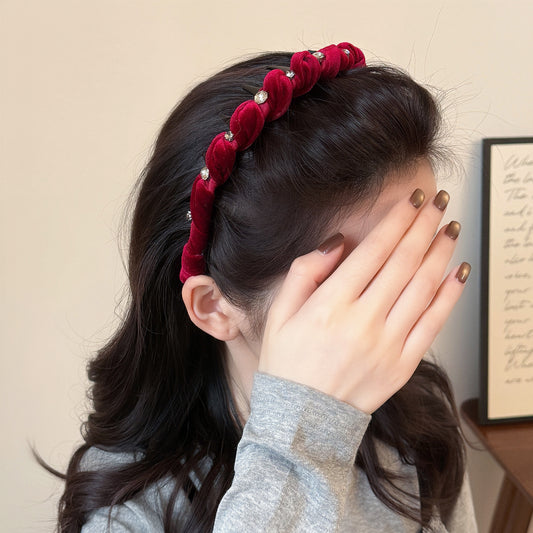 Velvet Rhinestone High-Top Headband