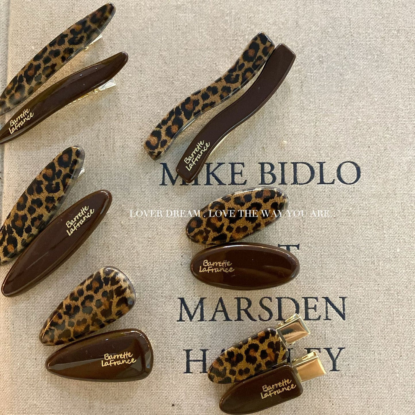 Gold Letter Leopard Hair Clip