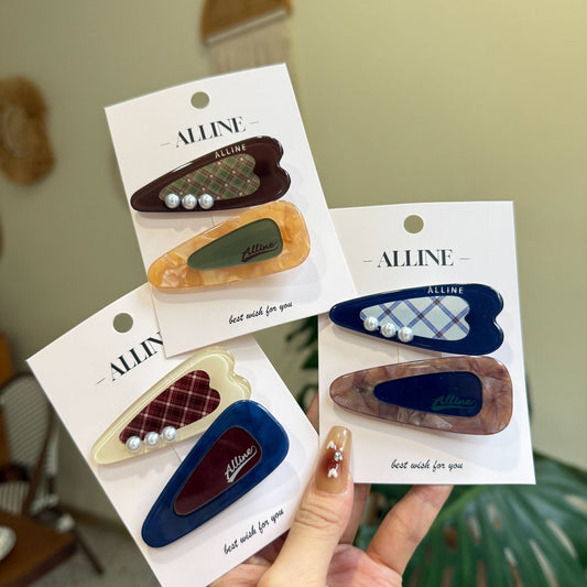 Clear Heart Pearl Hair Clip