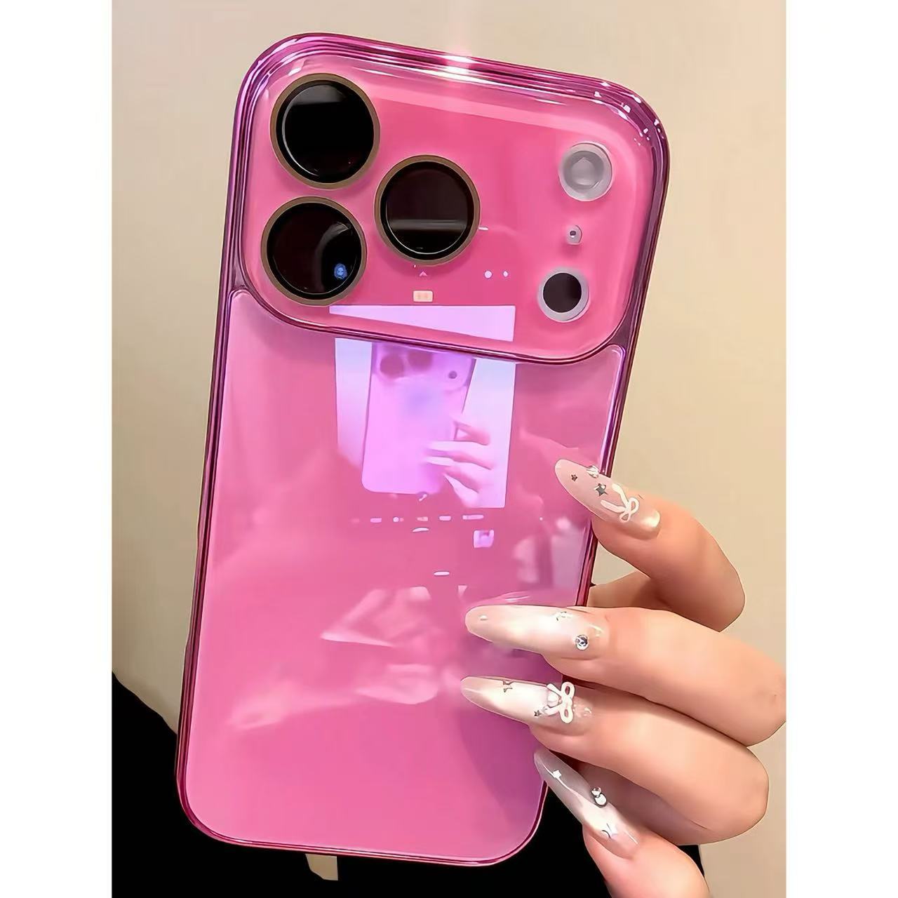 Rose Pink Glass Full-Cover iPhone Case
