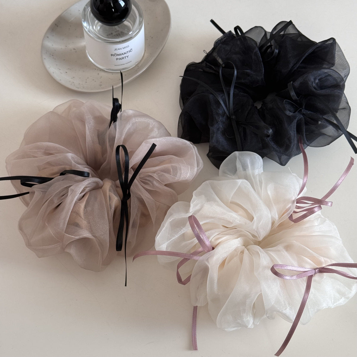 Ballet Ribbon Bow Tulle Scrunchie