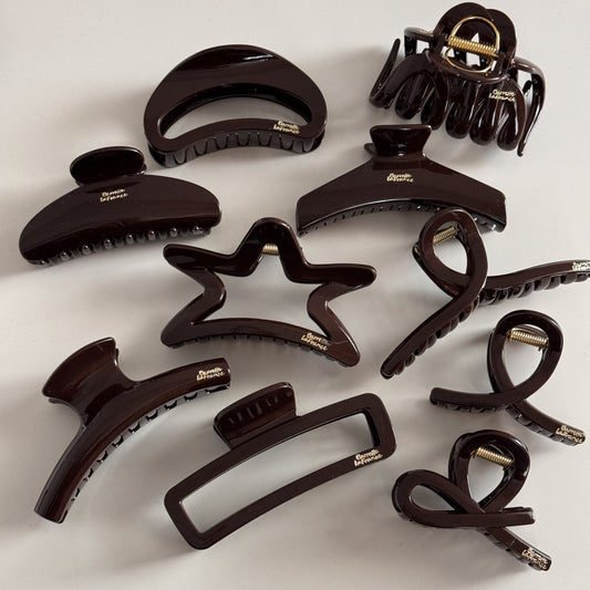 Chocolate Letter Hair Claw Clip