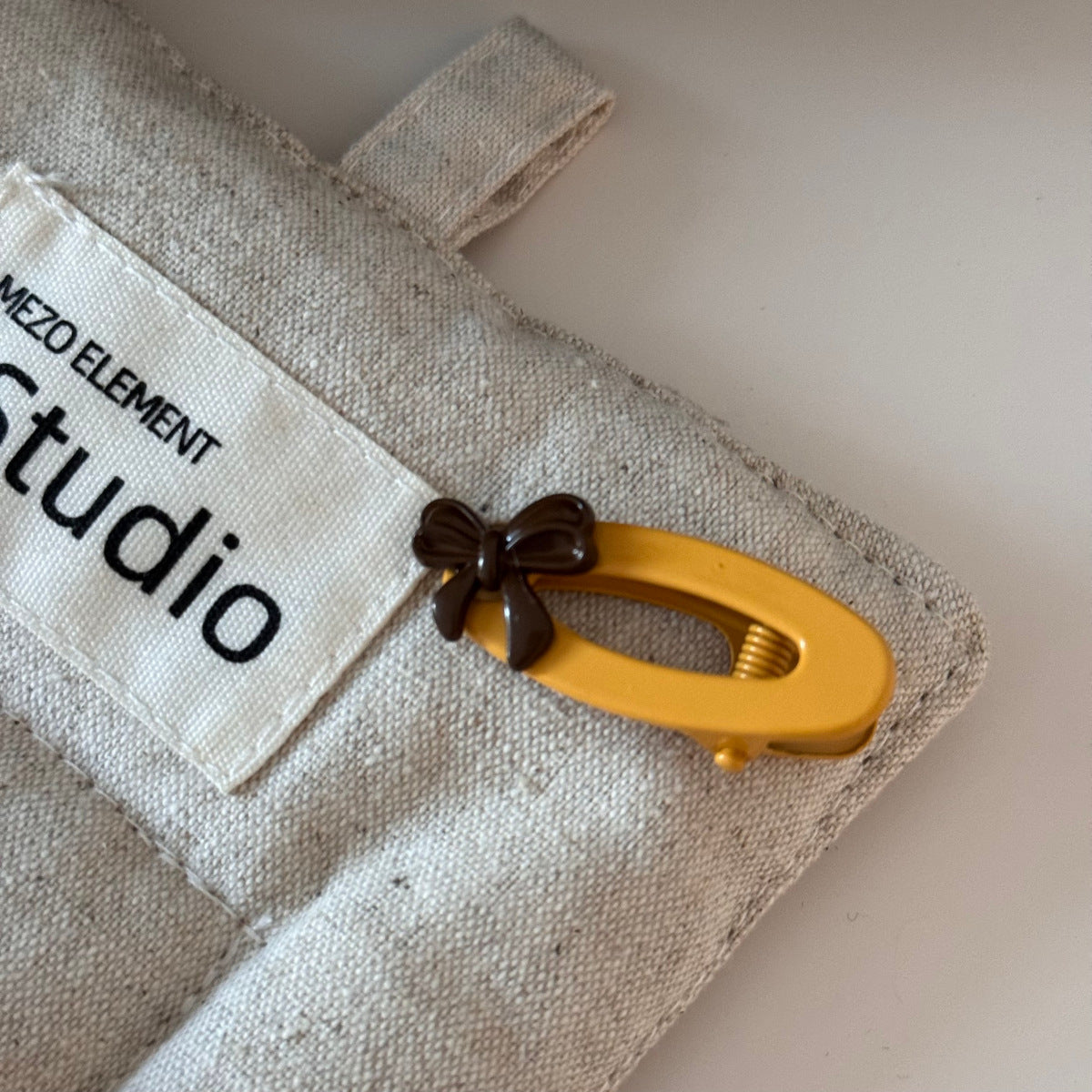 Yellow Coffee Bow Hair Clip