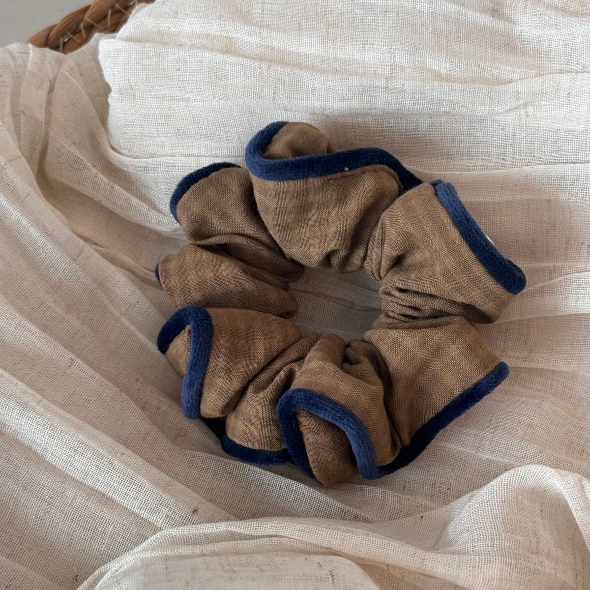 Plaid Fabric Oversized Hair Tie