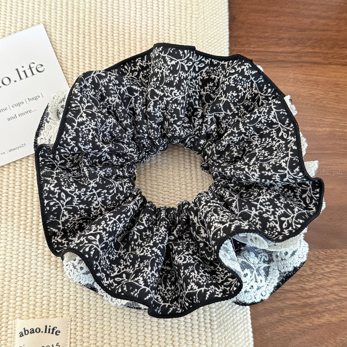 Luxury Floral Layered Scrunchie