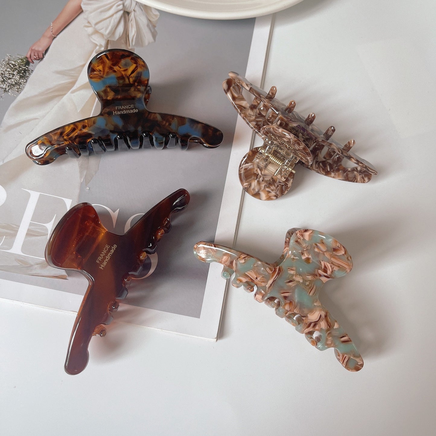 Caramel Acetate Arc Claw Clip