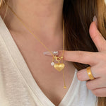 Parisian Charm – Matte Heart Orbit Necklace