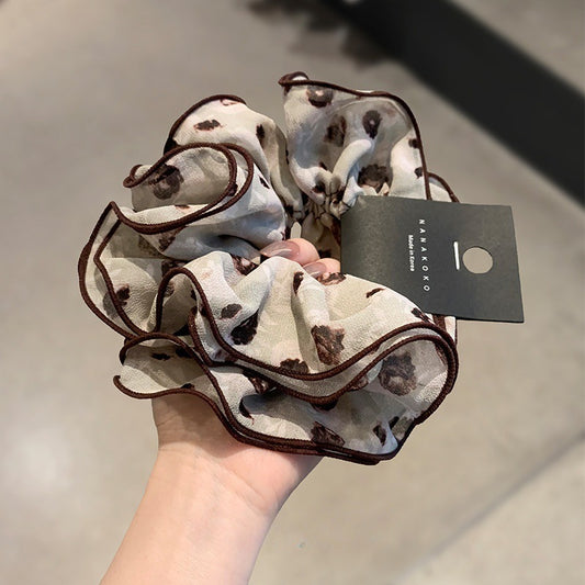 Vintage Chiffon Floral Scrunchie