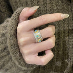 Azure Daisy – Blue Agate Ring