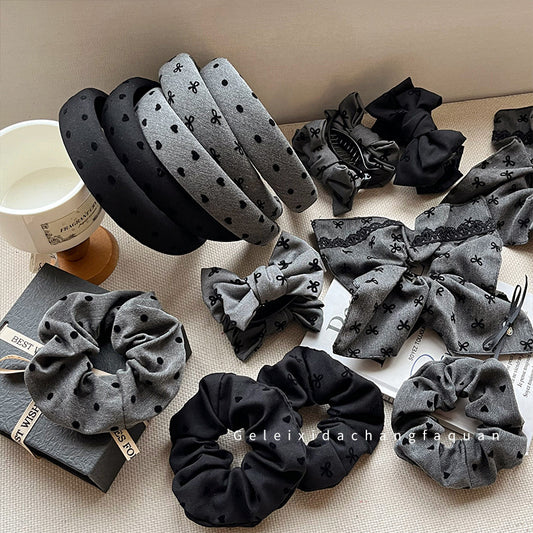 Luxury Black Bow Hair Tie