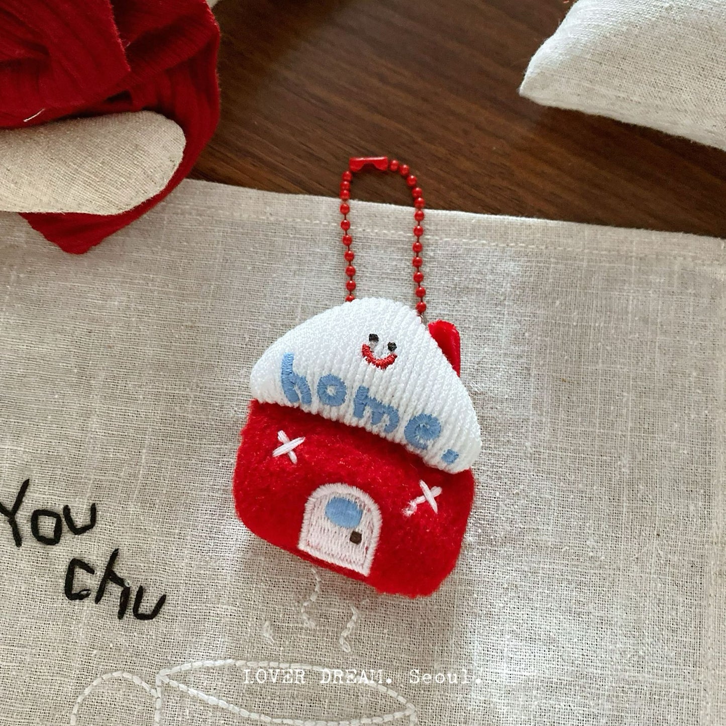 Red Cartoon Holiday Keychain