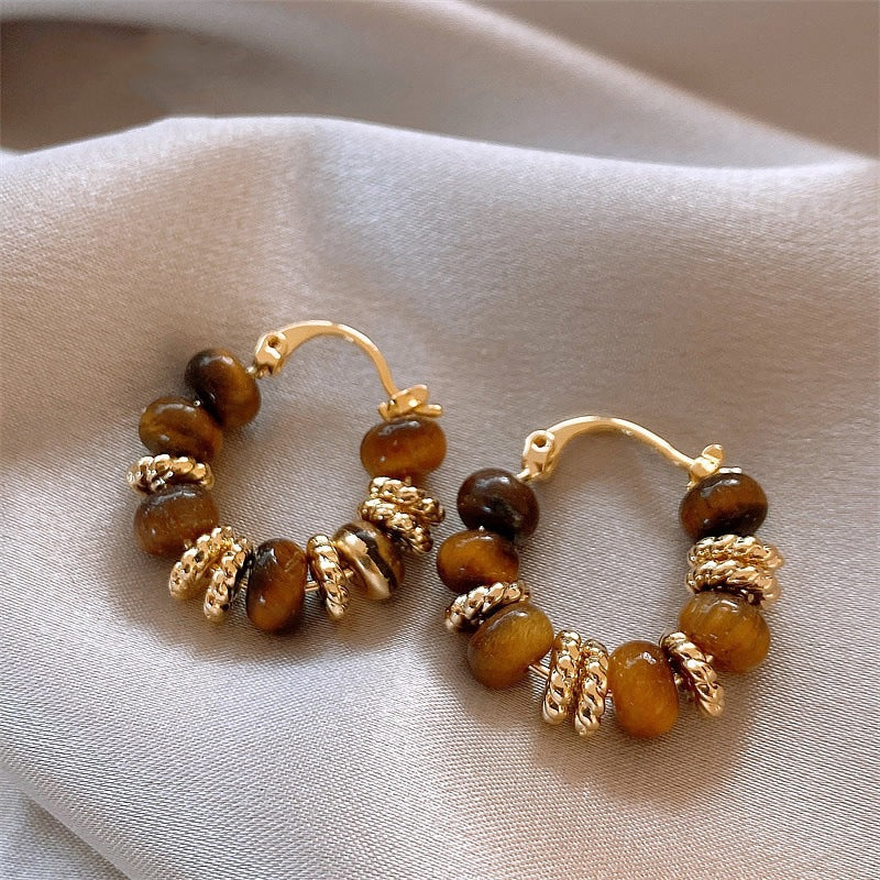 Tiger Glow – Maillard Tiger's Eye Earrings