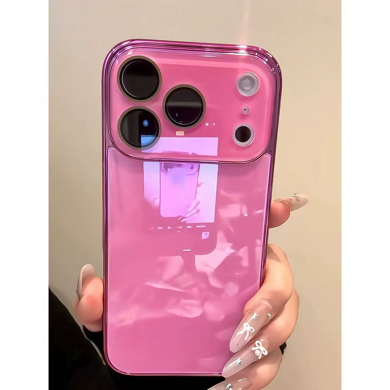 Rose Pink Glass Full-Cover iPhone Case