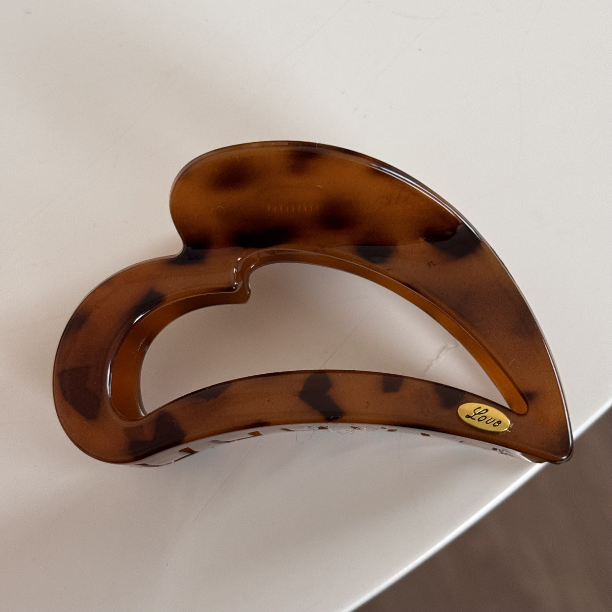 M-Shaped Heart Gold Hair Clip