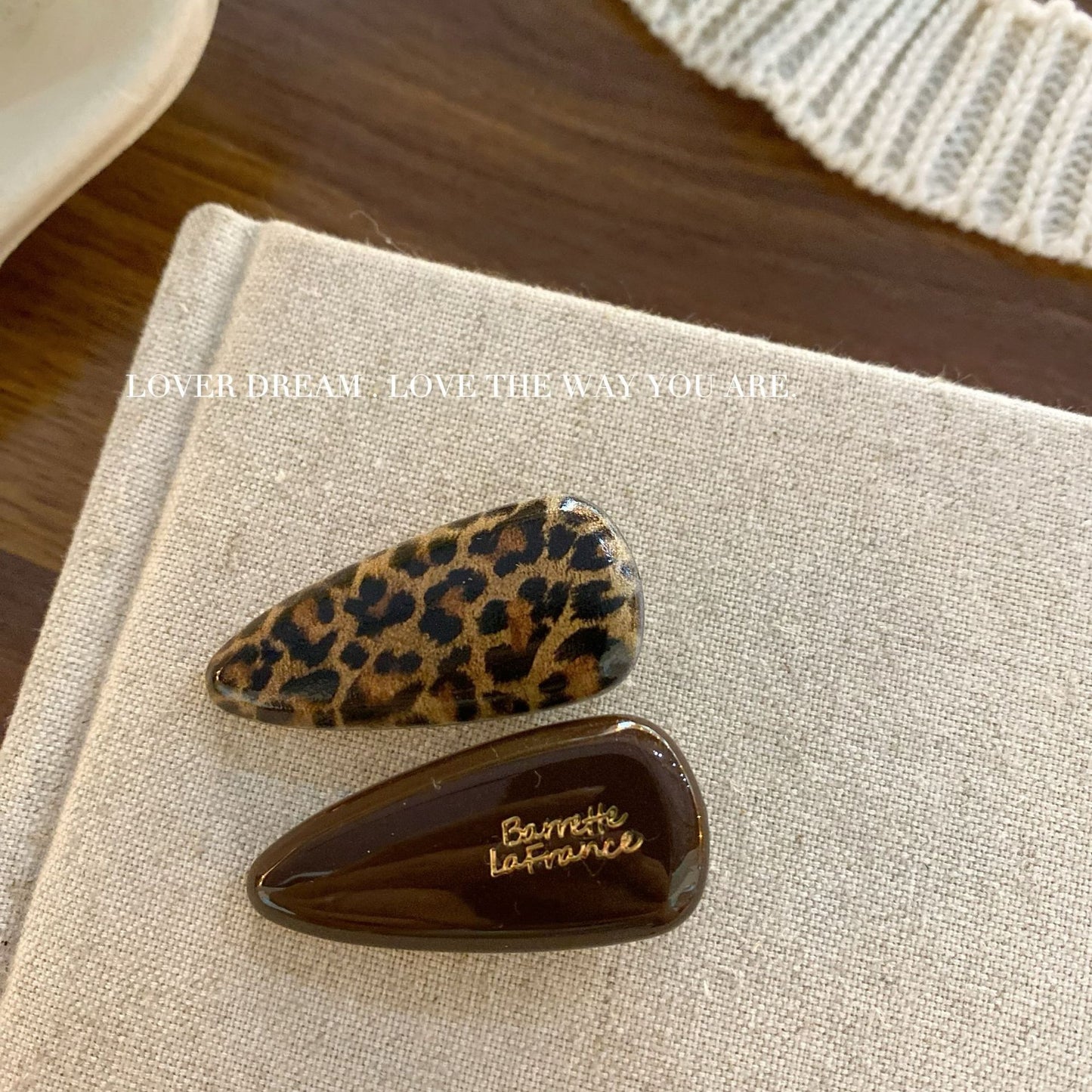 Gold Letter Leopard Hair Clip