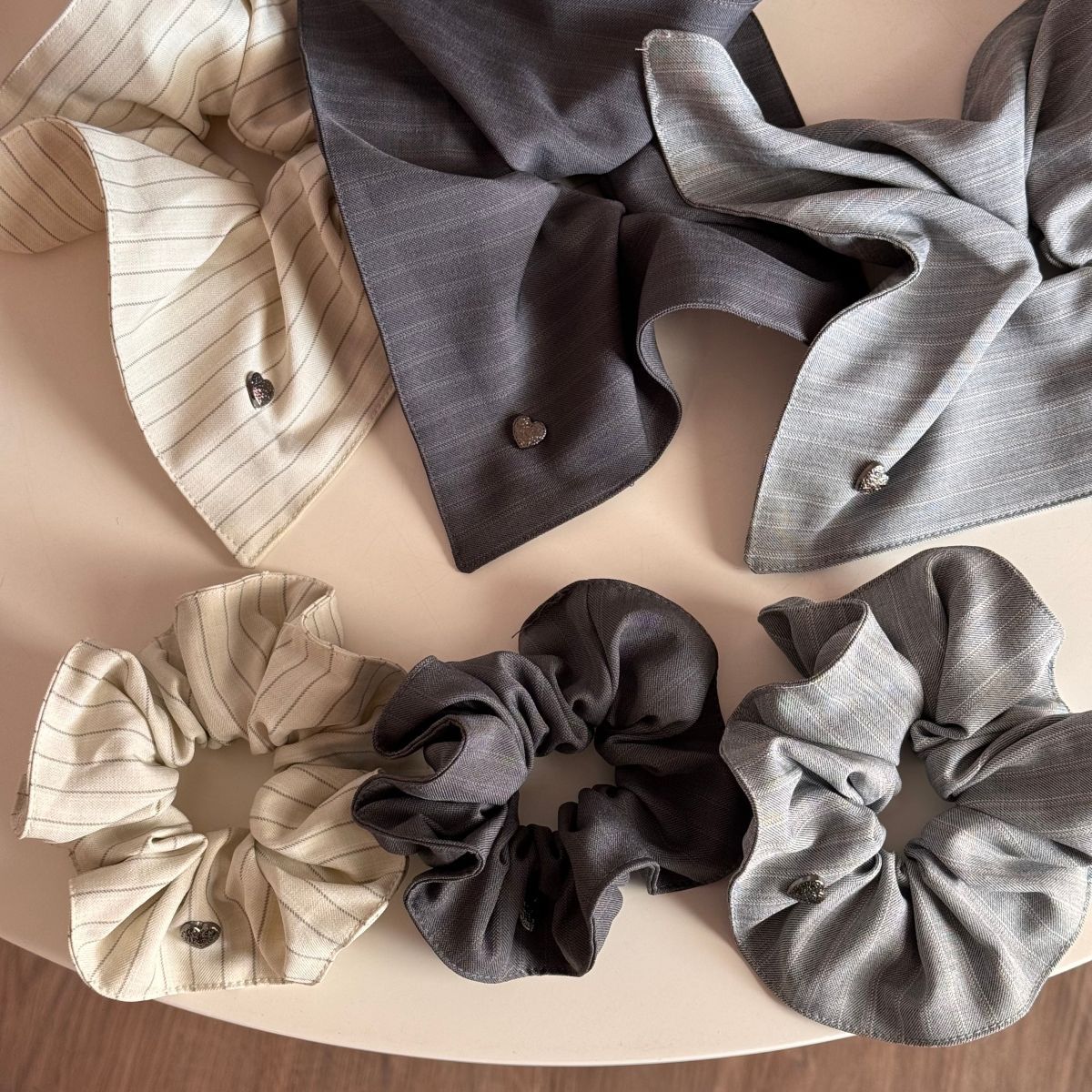 Heart Stripe Oversized Scrunchie