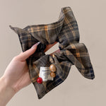 Korean Plaid Scarf Hair Scrunchie