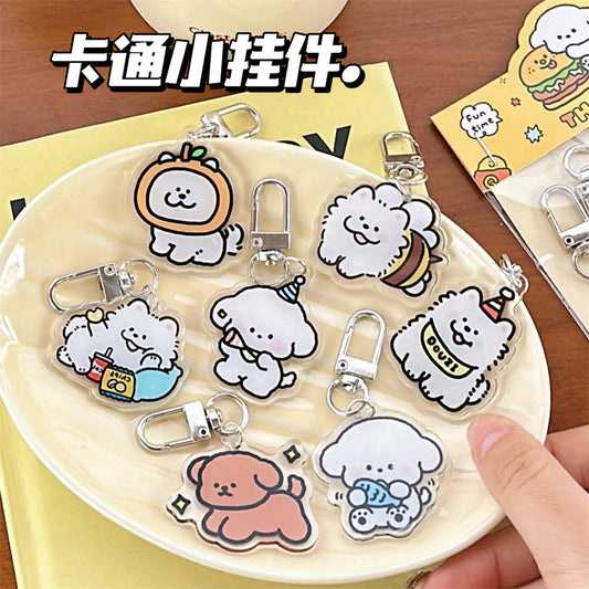 Cute Dog Keychain & Pin Set
