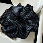 Blue Plaid Oversized Scrunchie