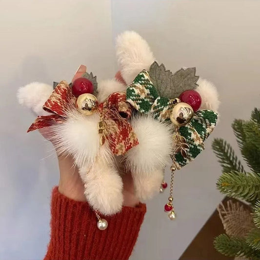 Autumn Winter Bow Hair Claw Clip