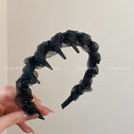 Pearl-Wrapped Mesh High-Top Headband