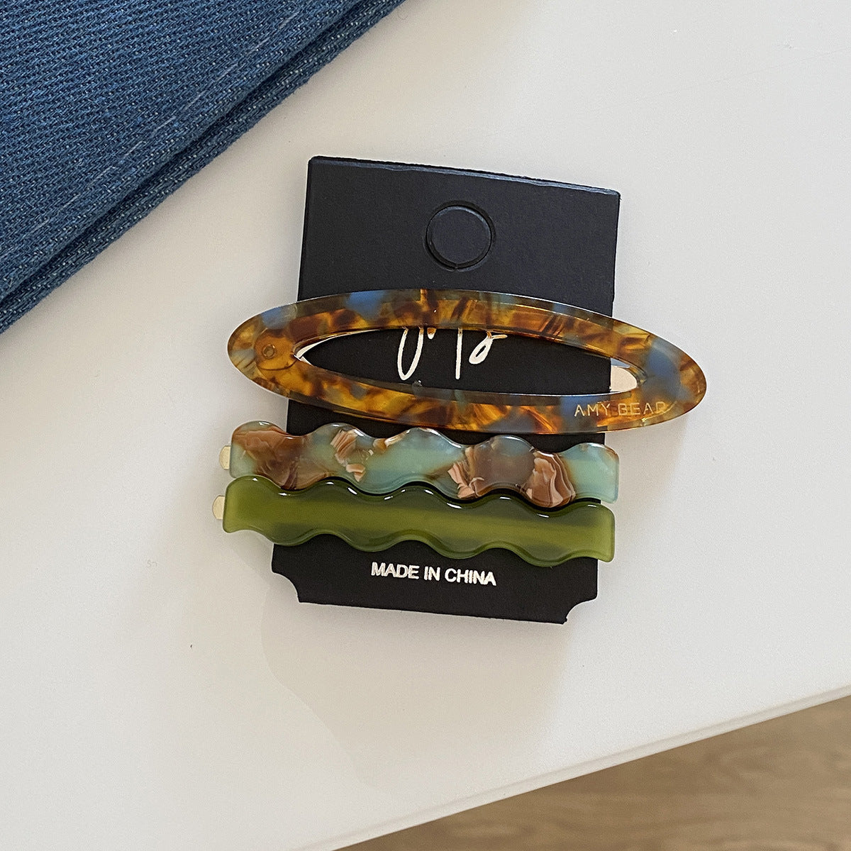 Korean Wave Acetate Hair Clip Set